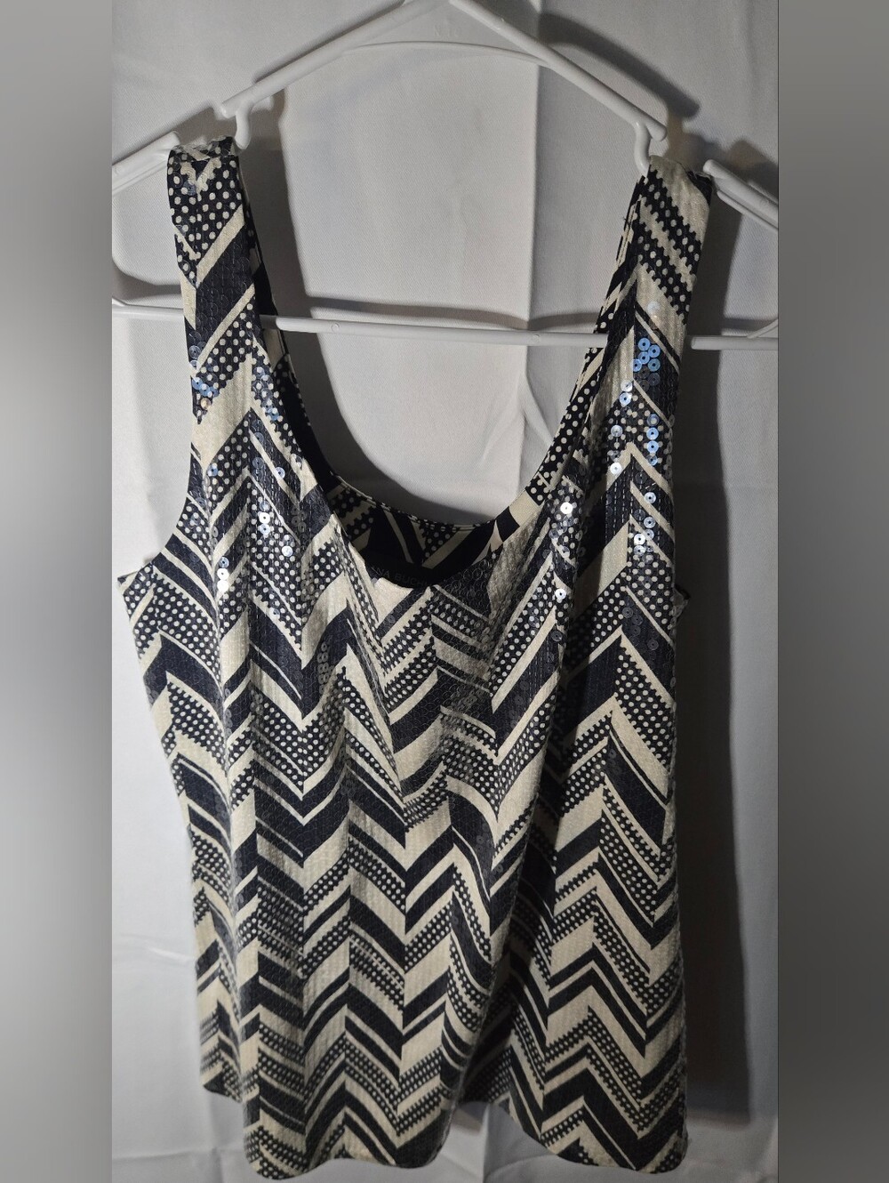 Silk - Dana Buchman Chevron Sequin Tank
